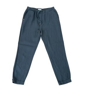 Ellen Tracy Women’s Gray Drawstring Elastic Waistband Linen Pants Size S/P